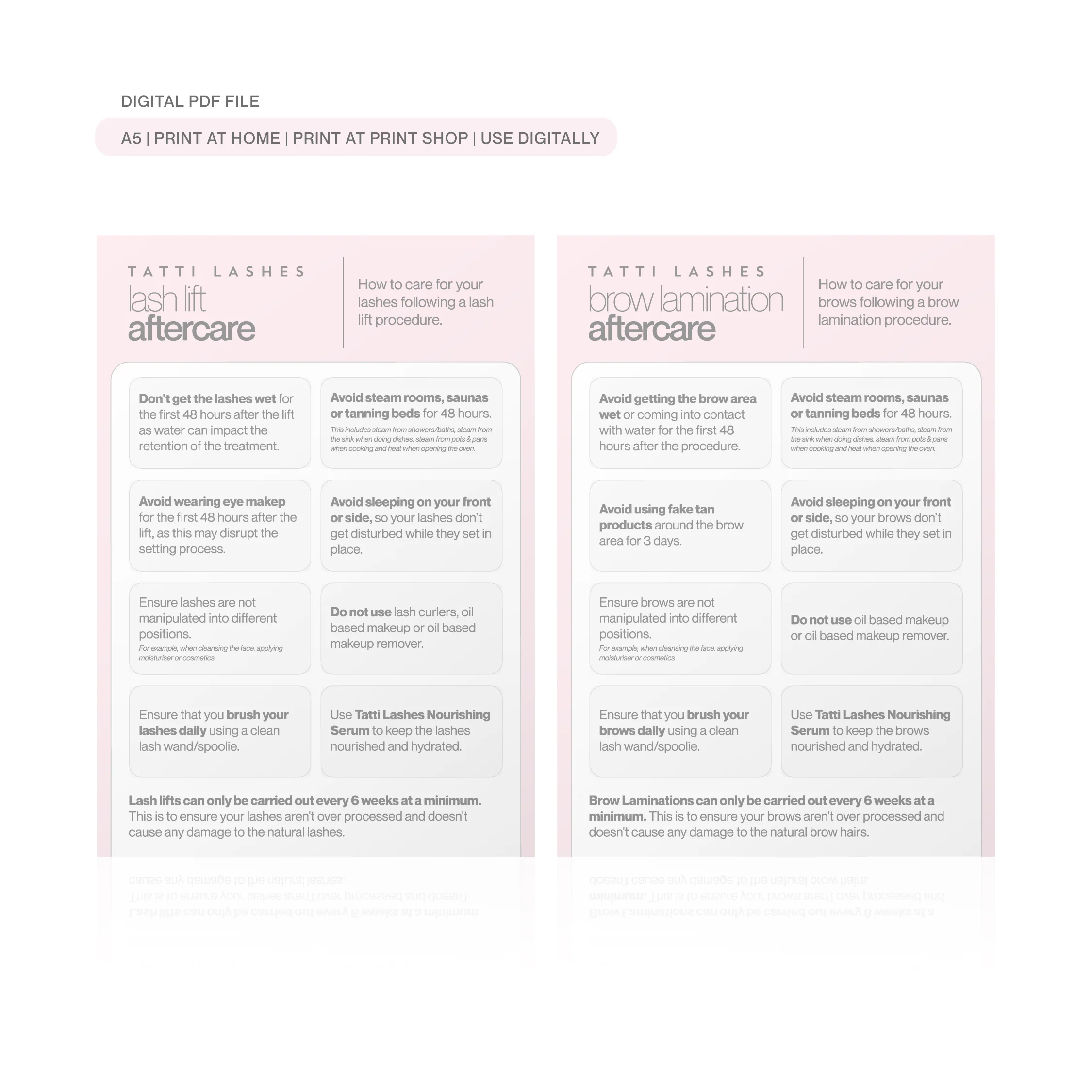 Lash & Brow Aftercare Card - Image 3